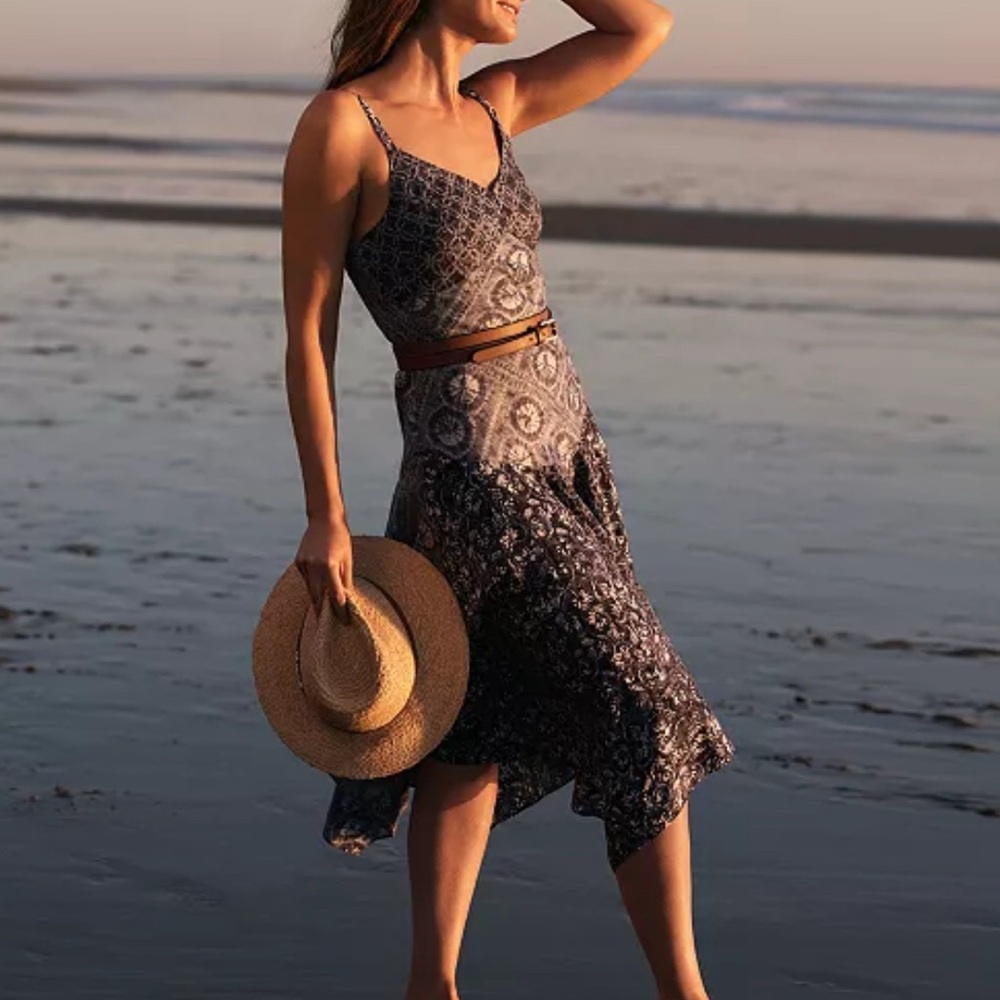 Ralph Lauren Blue and White Midi Dress